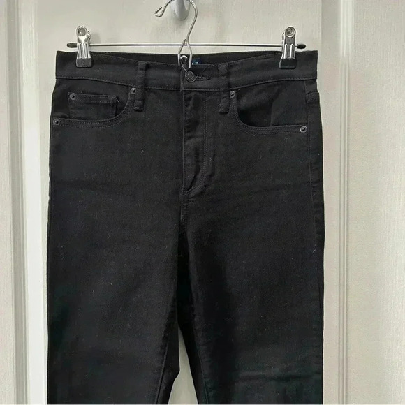GAP True Skinny Jeans  High Waisted Stretch Black Denim Size 26 - Picture 8 of 16